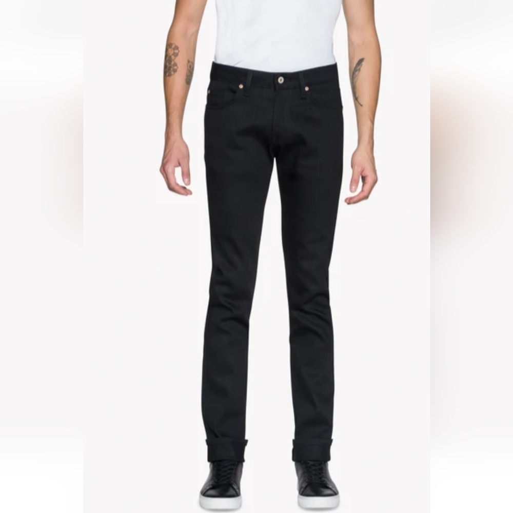 NAKED & FAMOUS DENIM SKINNY GUY BLACK SIZE 28